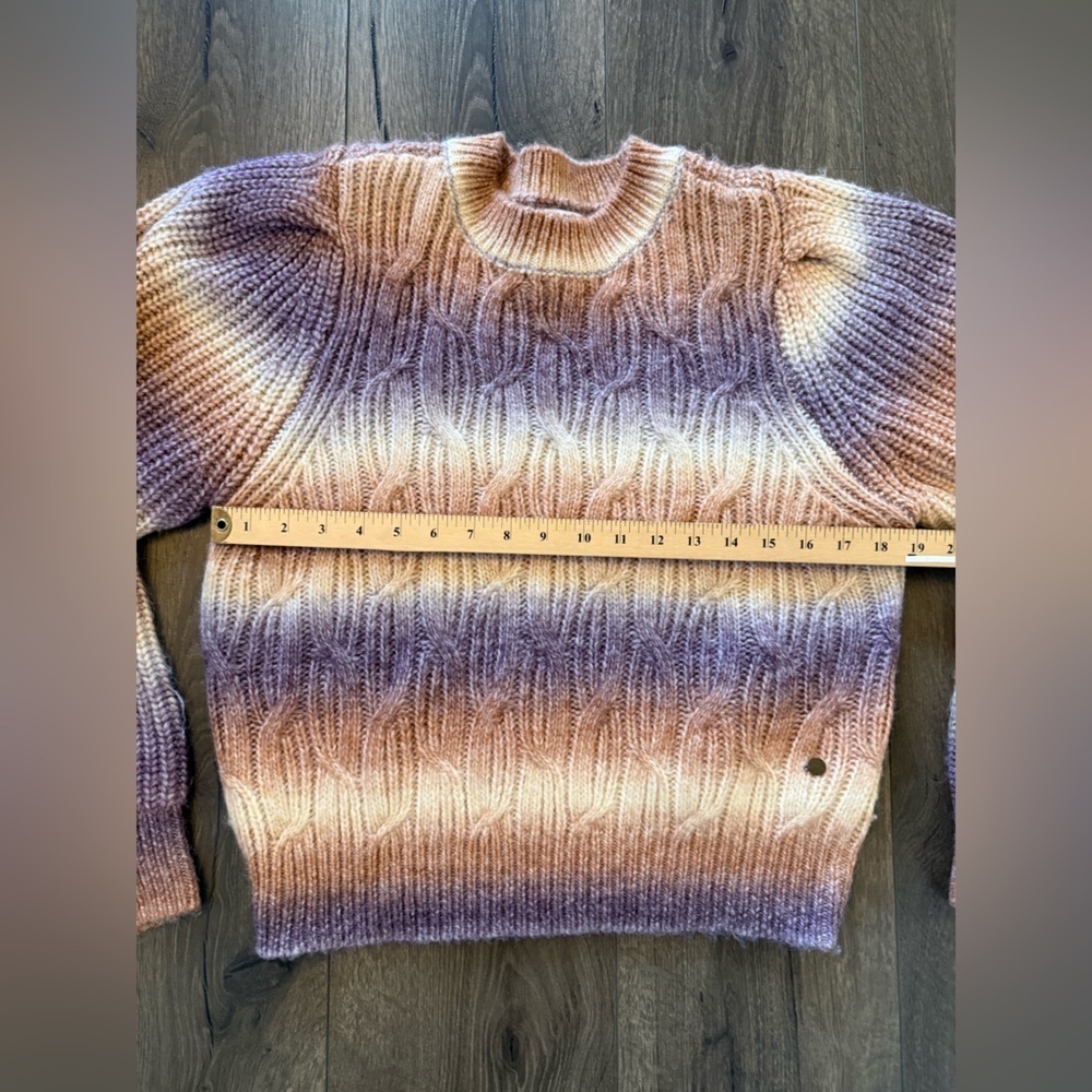 Sao Paulo Ombre Cable Knit Sweater XL Cozy Chunky Knit Neutral Fall Winter - Picture 7 of 7